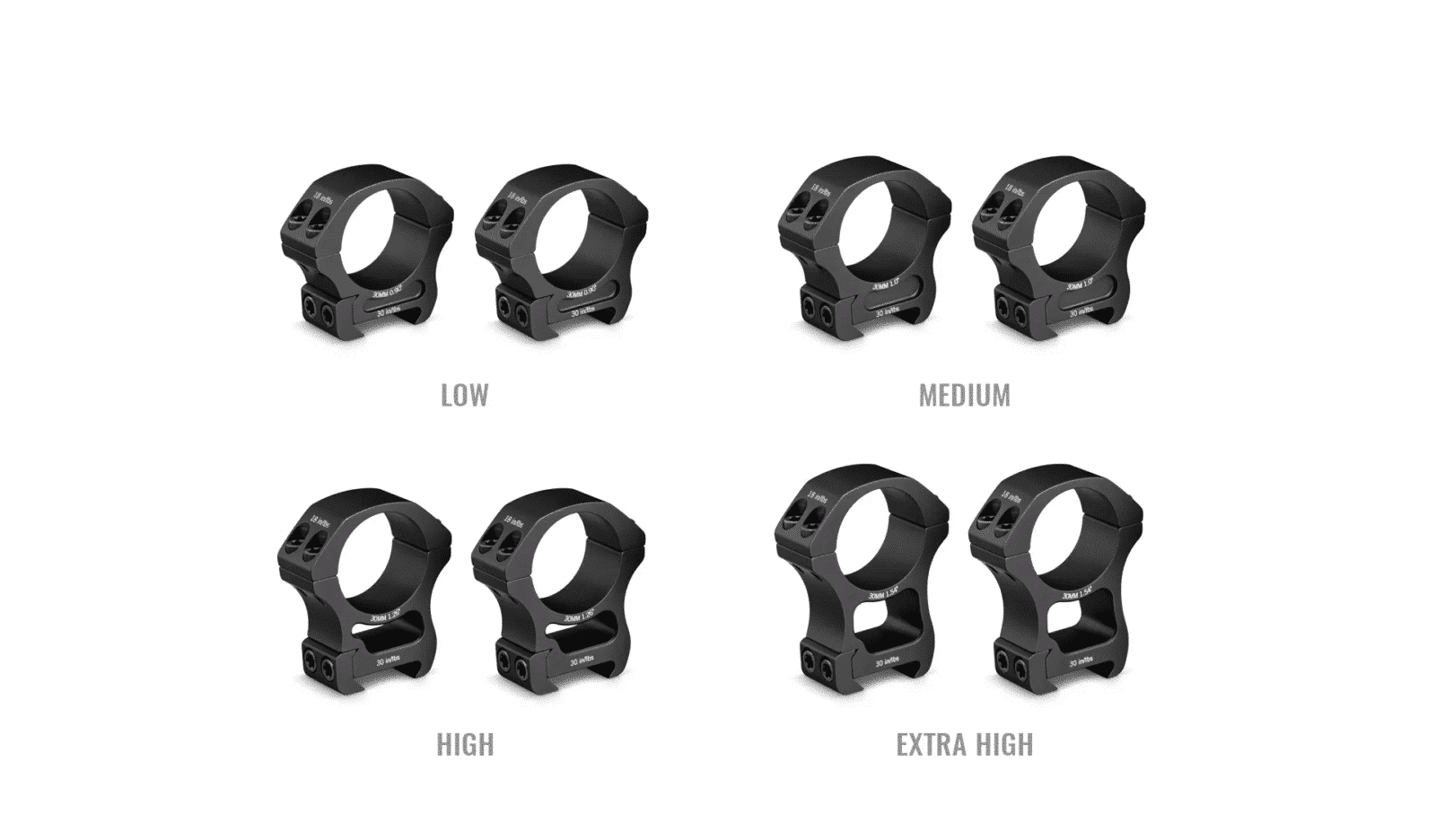 Vortex 1 pouce Pro Rings Low (2 anneaux)