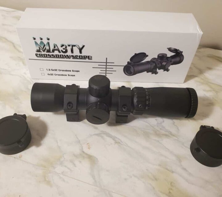 Télescope Ma3ty 1.5 à 5X par 32mm pour arbalète ayant des vitesses de 300 à 425 pieds par seconde