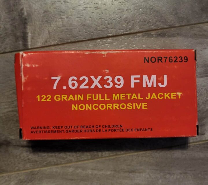 Munition neuve non corossive 7.62x39 marque norinco.