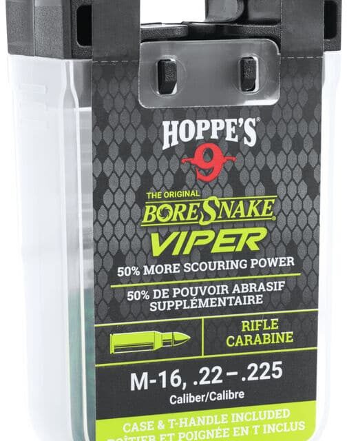 Le Hoppe's Boresnake Viper reprend la technologie du Boresnake original et augmente la puissance de nettoyage en ajoutant un jeu de brosses supplémentaire. Cette solution de nettoyage d'alésage en un seul passage utilise des brosses en bronze intégrées pour éliminer l'encrassement par le carbone