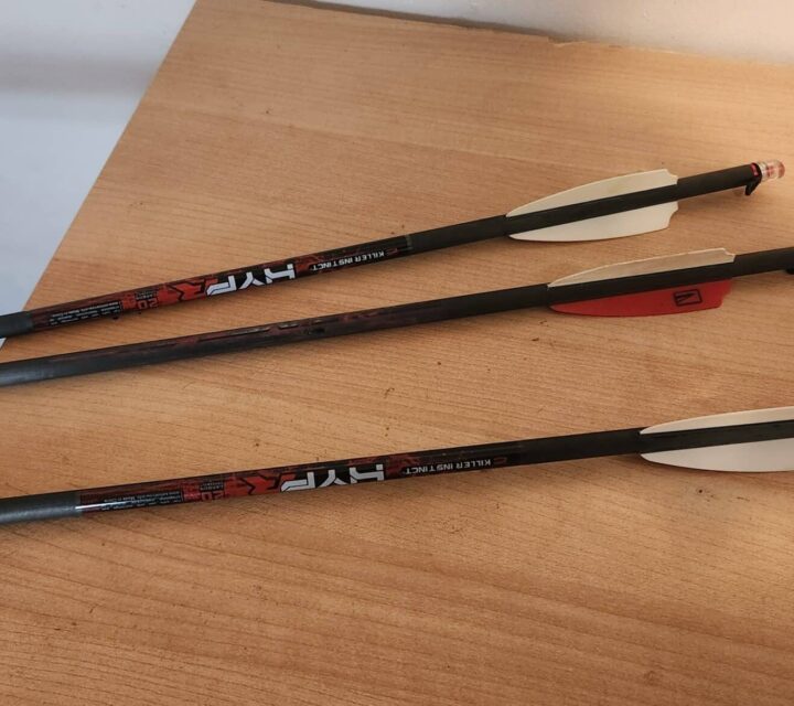 3 fleche 20' illuminé 2 neuve et une tiré dans cible pour ajustement valeur de 60 plus taxe