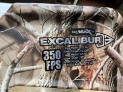 ARBALETE EXCALIBUR EXOMAX 350 PIED/SEC 225 LBS CAMOUFLAGE REALTREE. EN EXCELLENTE CONDITION