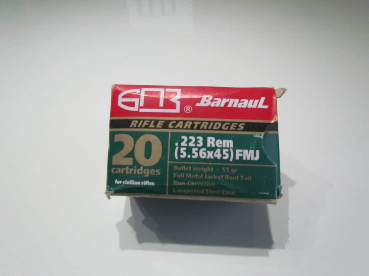 Une boite de 20 Munition .223 REM 55 gr marque Barnaul