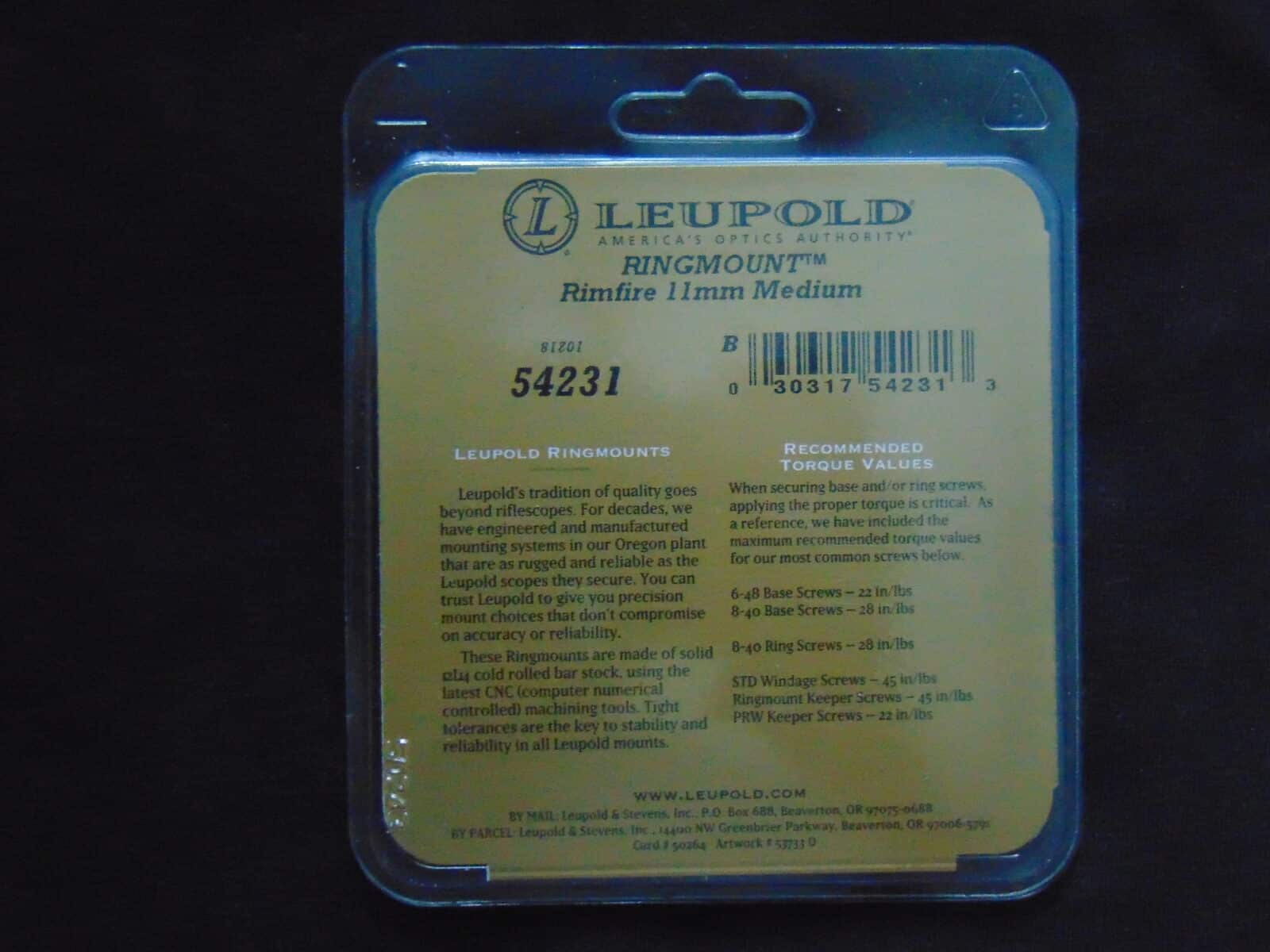 Leupold Anneaux RM Rimfire 11 mm