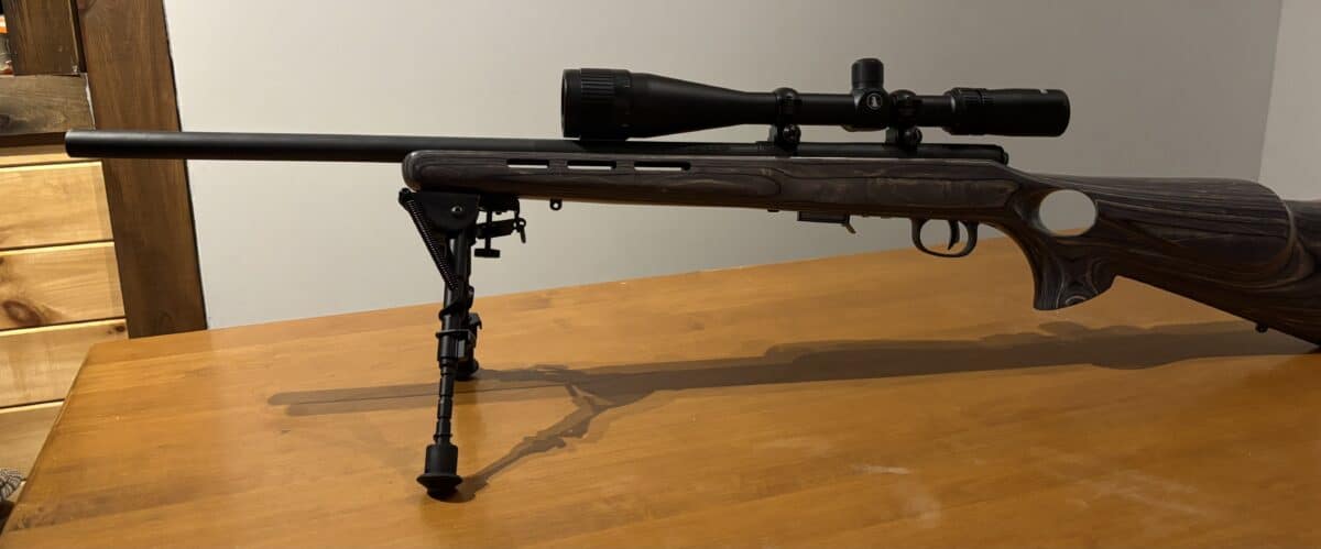 Savage 17 HMR 93r17 canon lourd laminer
