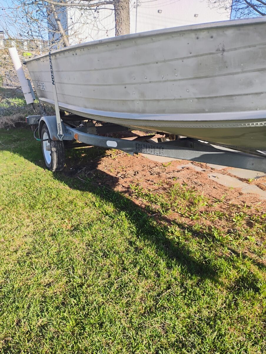 Chaloupe aluminium 14’et remorque verganiser