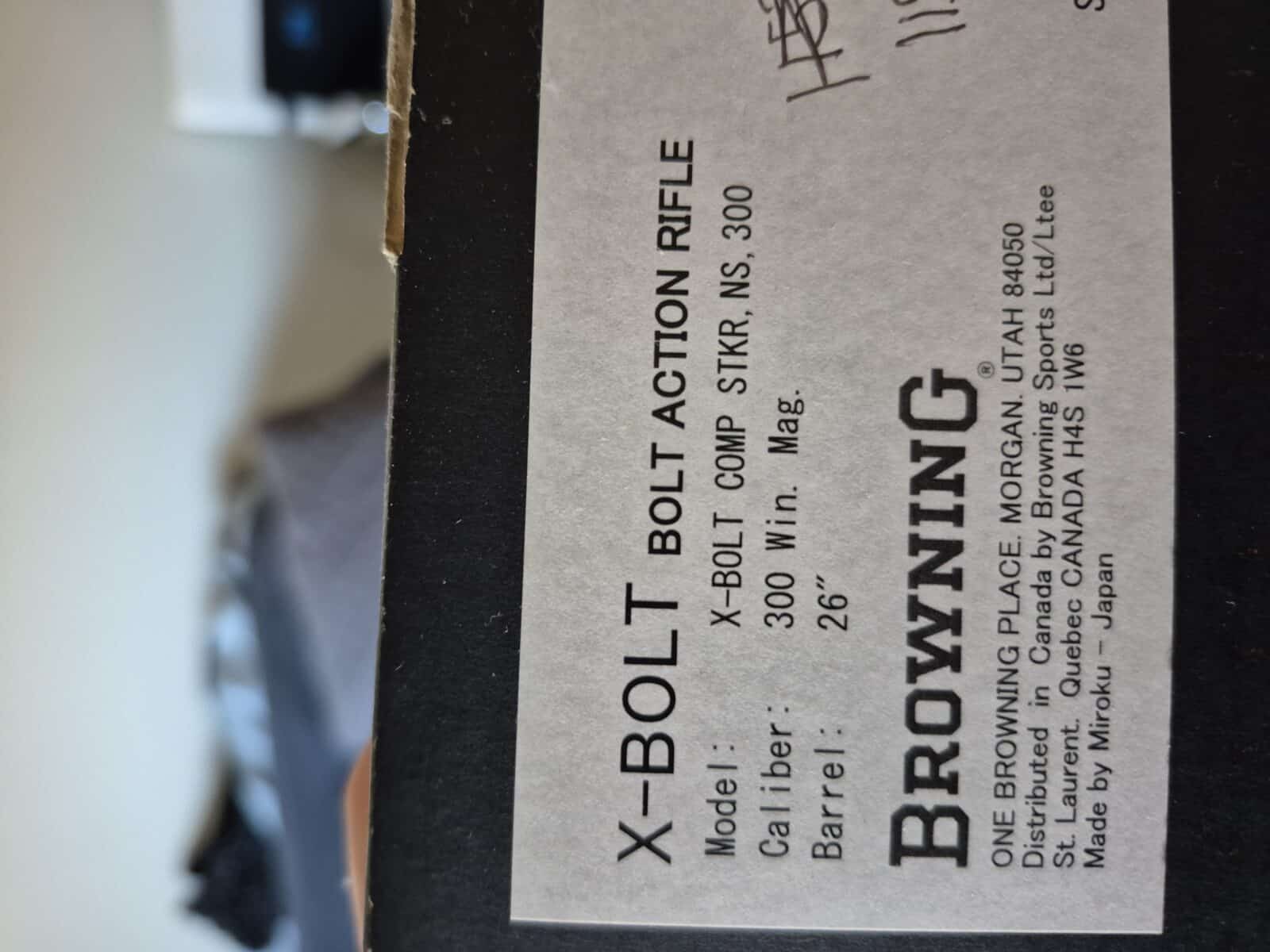 Browning X-BOLT 300 win mag – Jamais utilisée