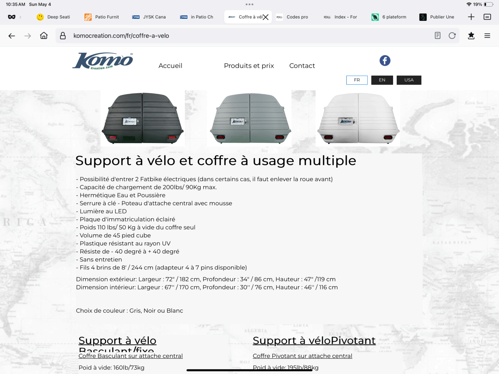 Komo – Coffre Pivotant sur attache double