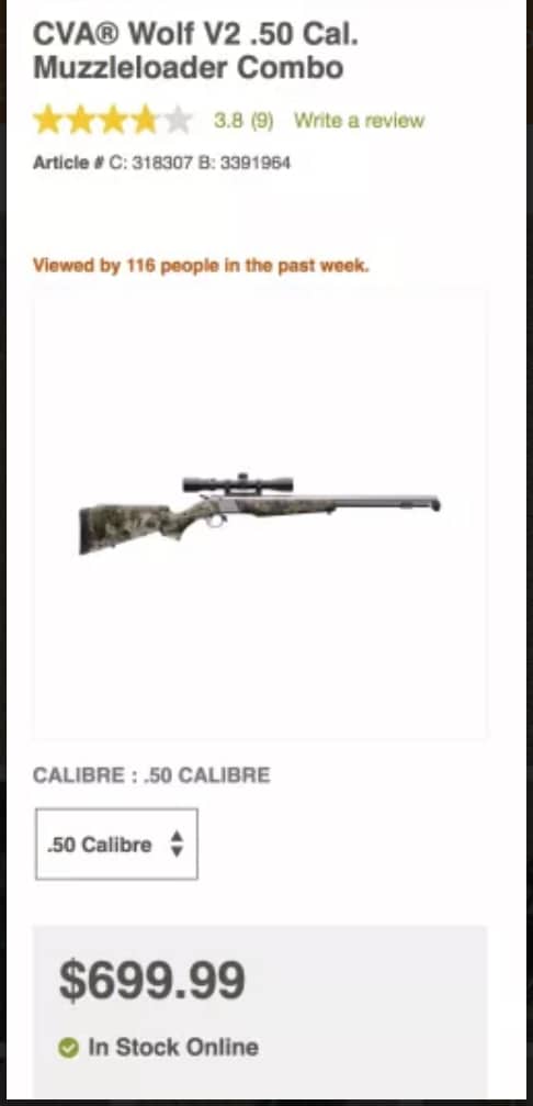 CVA Wolf .50 Poudre Noire