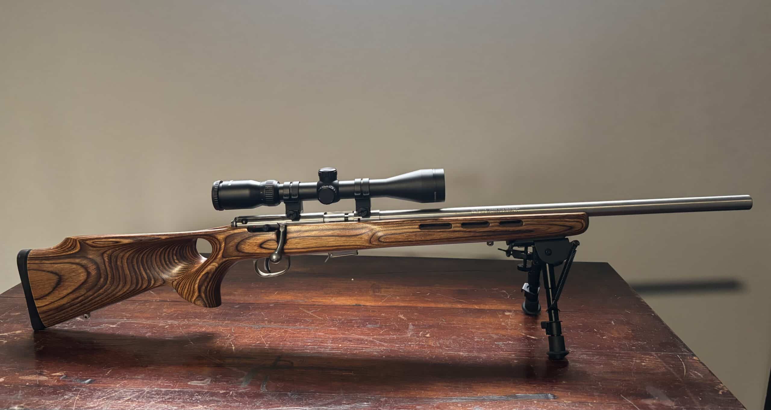 17 HMR savage 93R17 stainless avec scoop bipod