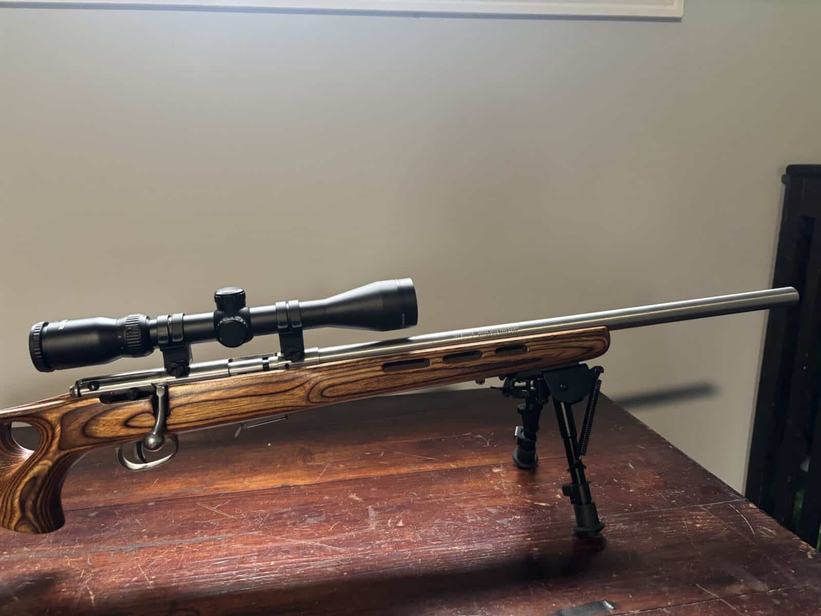 17 HMR savage 93R17 stainless avec scoop bipod