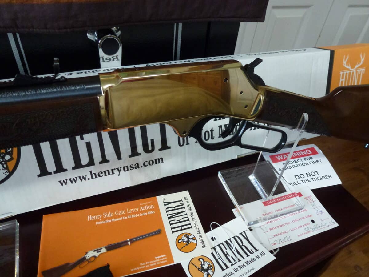 ***NEW in BOX***UNFIRED***HENRY SIDE GATE 38/55 POLISHED BRASS***
