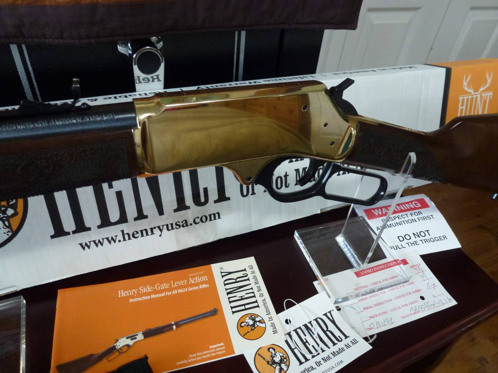 ***NEW in BOX***UNFIRED***HENRY SIDE GATE 38/55 POLISHED BRASS***