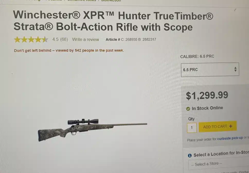 WINCHESTER XRP STRATA TRUE TIMBER CAMO AVEC SCOPE VORTEX