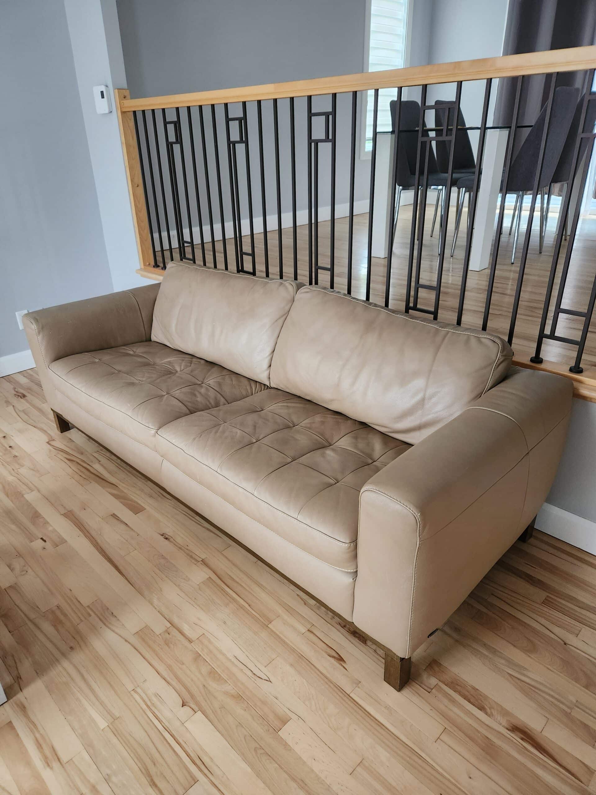 Divan et fauteuil en cuir