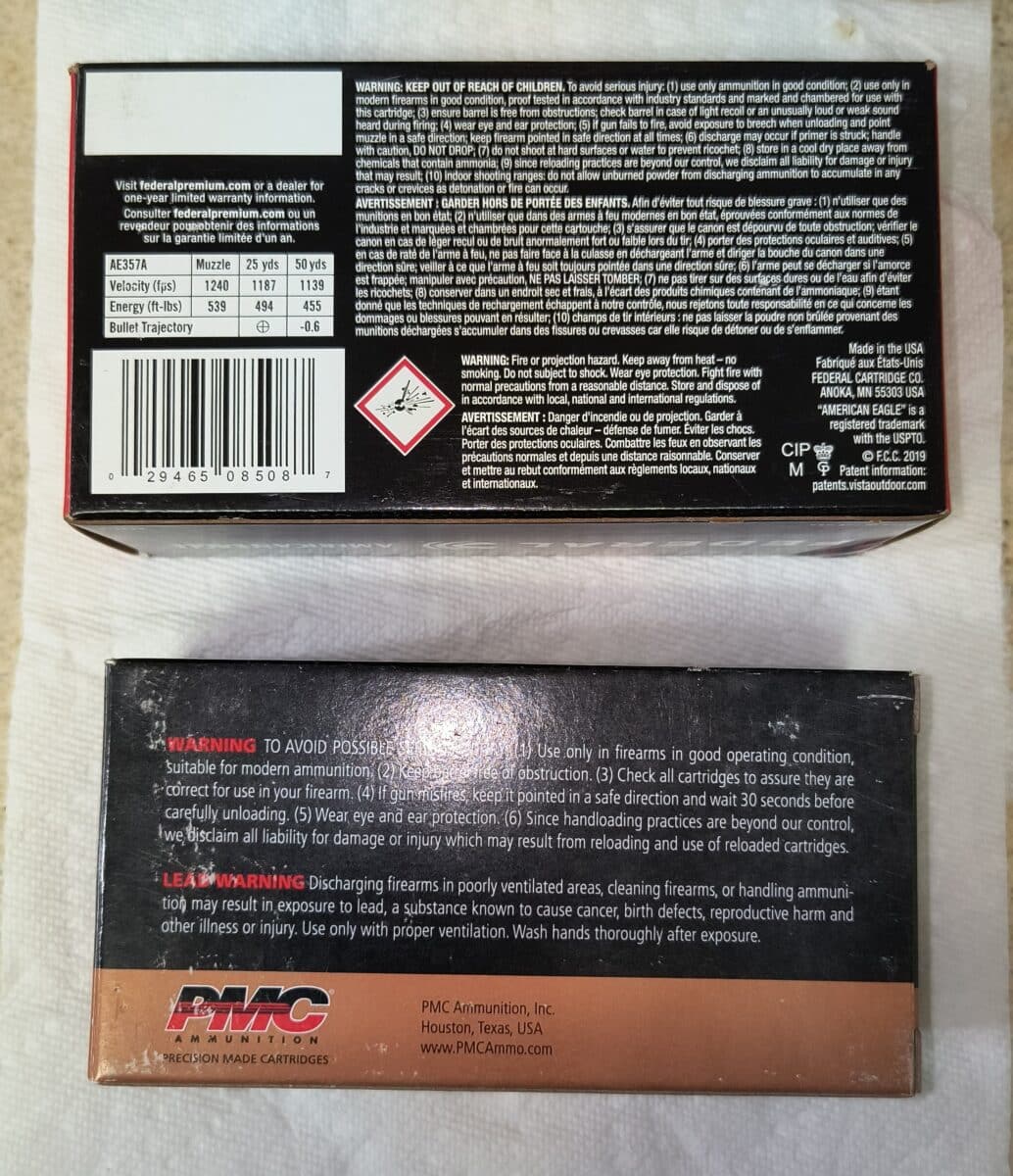 Munitions 357 mag et 7mm Remington Mag