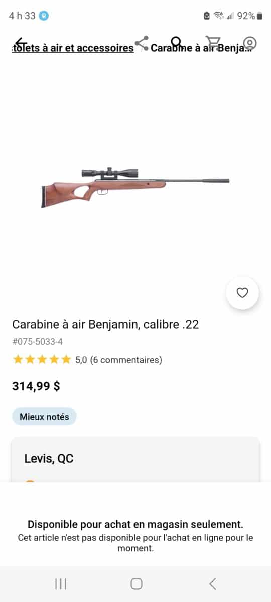 Carabine a plomb .22 Benjamin