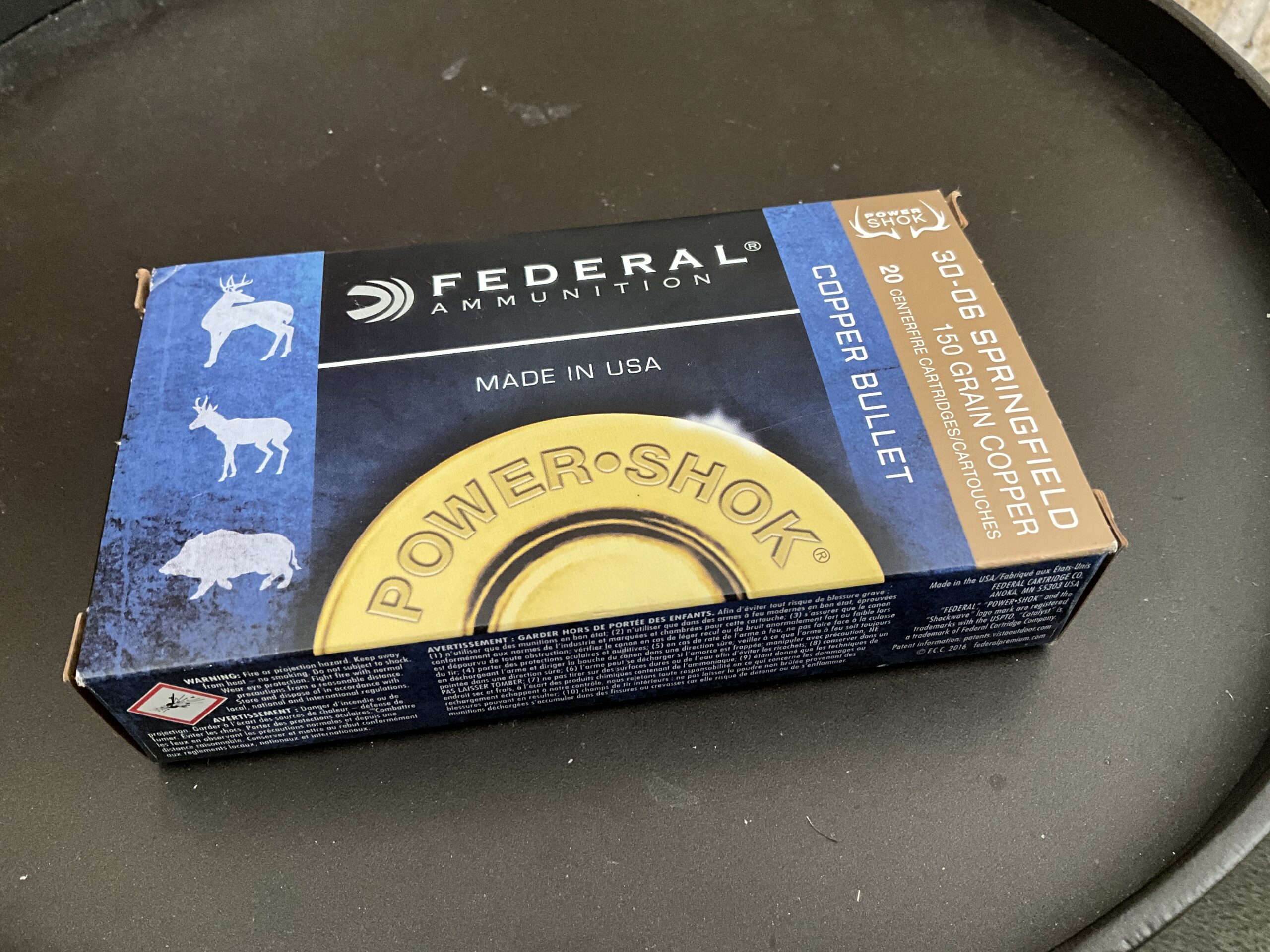 Federal Power Shock Copper 30-06 Springfield 150 Grain