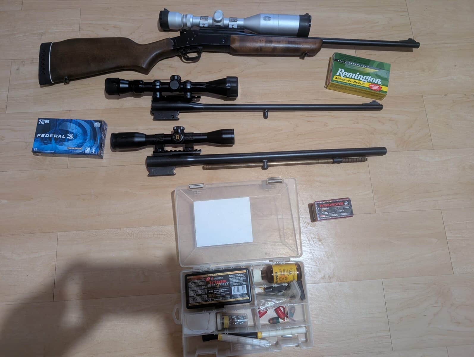 Carabine a un coup multi calibre Rossi. 270win/17HMR/Cal50