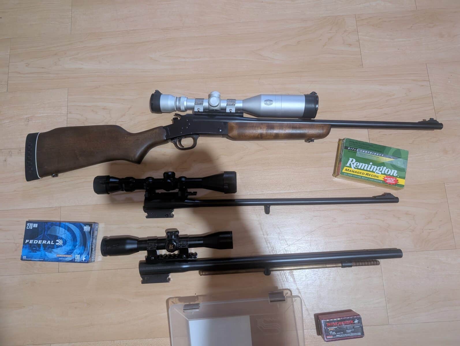 Carabine a un coup multi calibre Rossi. 270win/17HMR/Cal50
