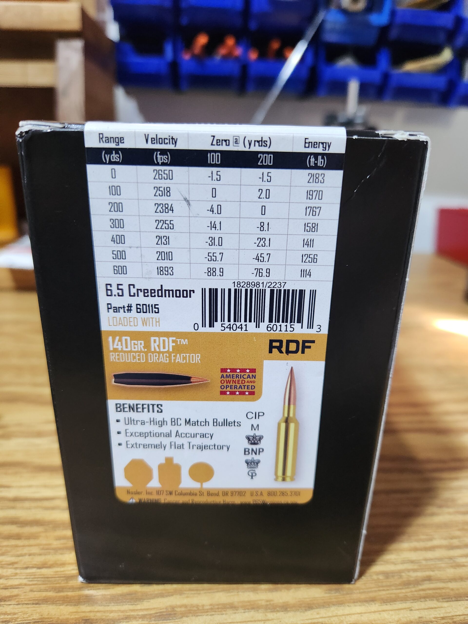 10 boites nosler rdf 140gr 6.5 creedmoor