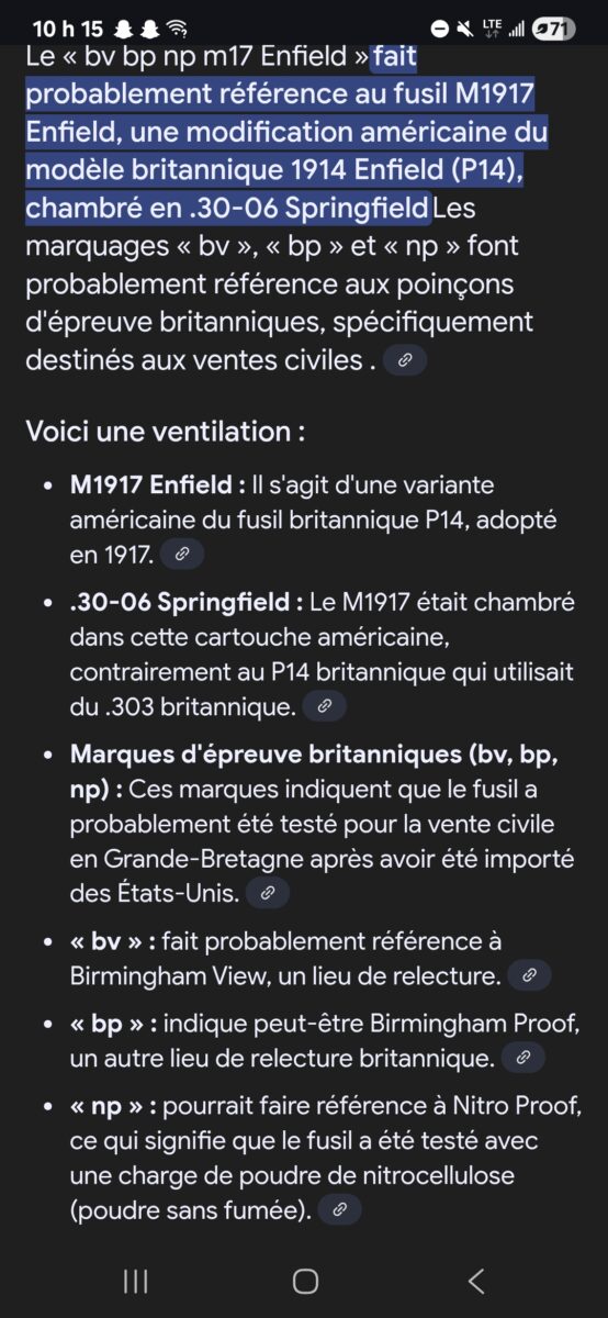 30 06 bsa ( description dans les photos)