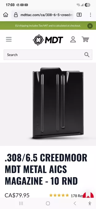 Chargeur MDT 6.5 cr / 308 Win