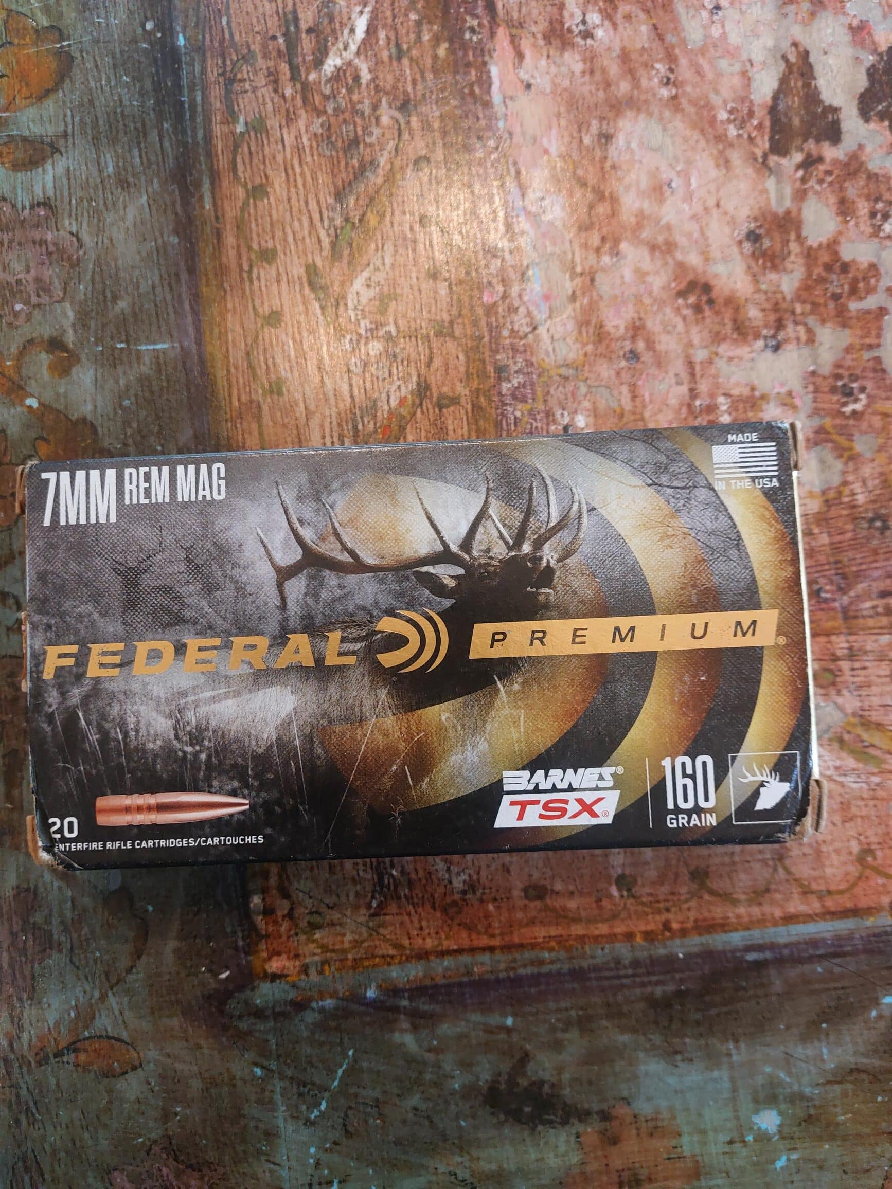 Federal Premium (Barnes TSX) 160 grain pour 7MM REM MAG