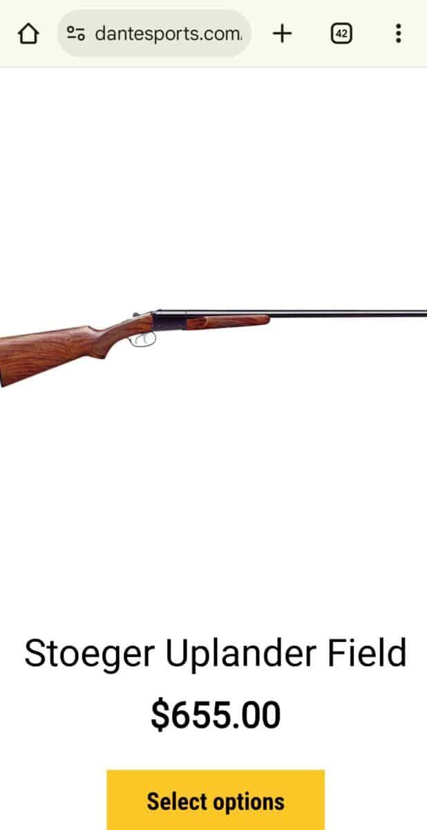 fusil calibre 20 juxtapose.