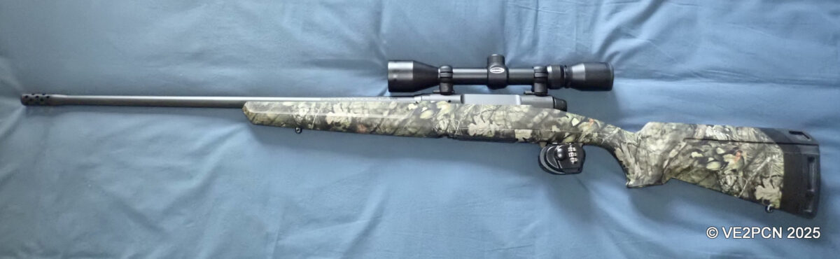 Savage Axis XP, calibre .243 Camo avec muzzel brake, Weaver 3-9X40