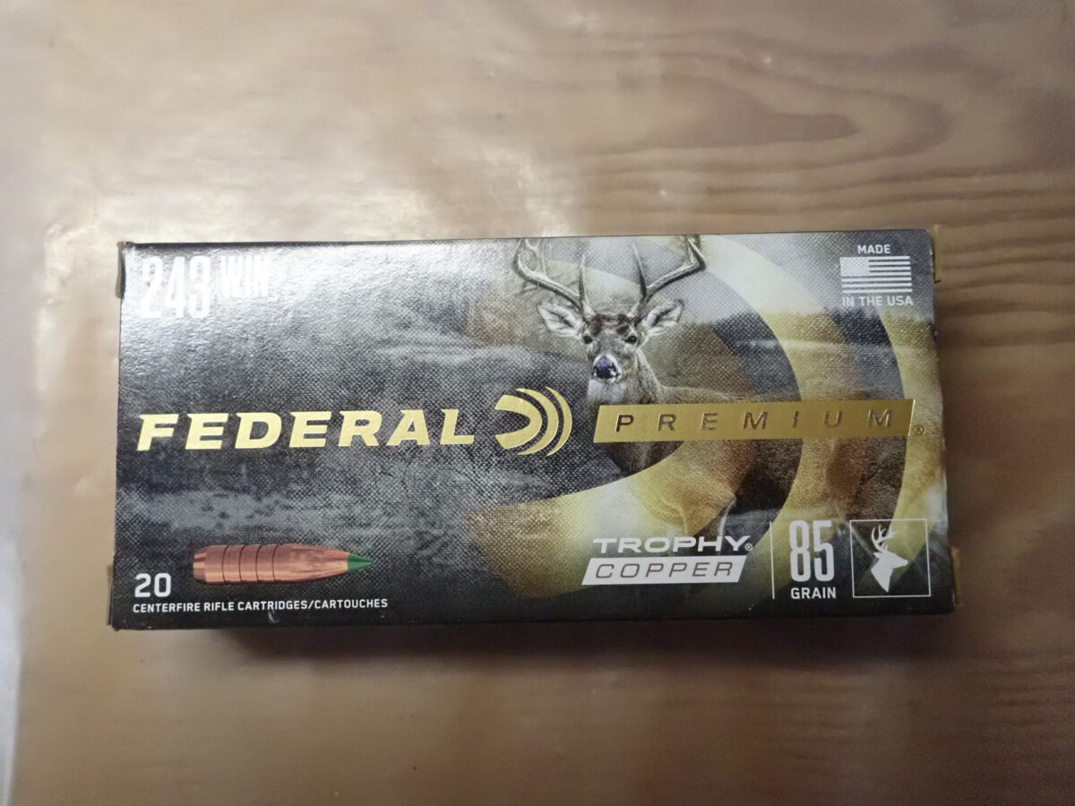 CARTOUCHES FEDERAL PREMIUM .243 WIN 85 GRAINS TROPHY COPPER