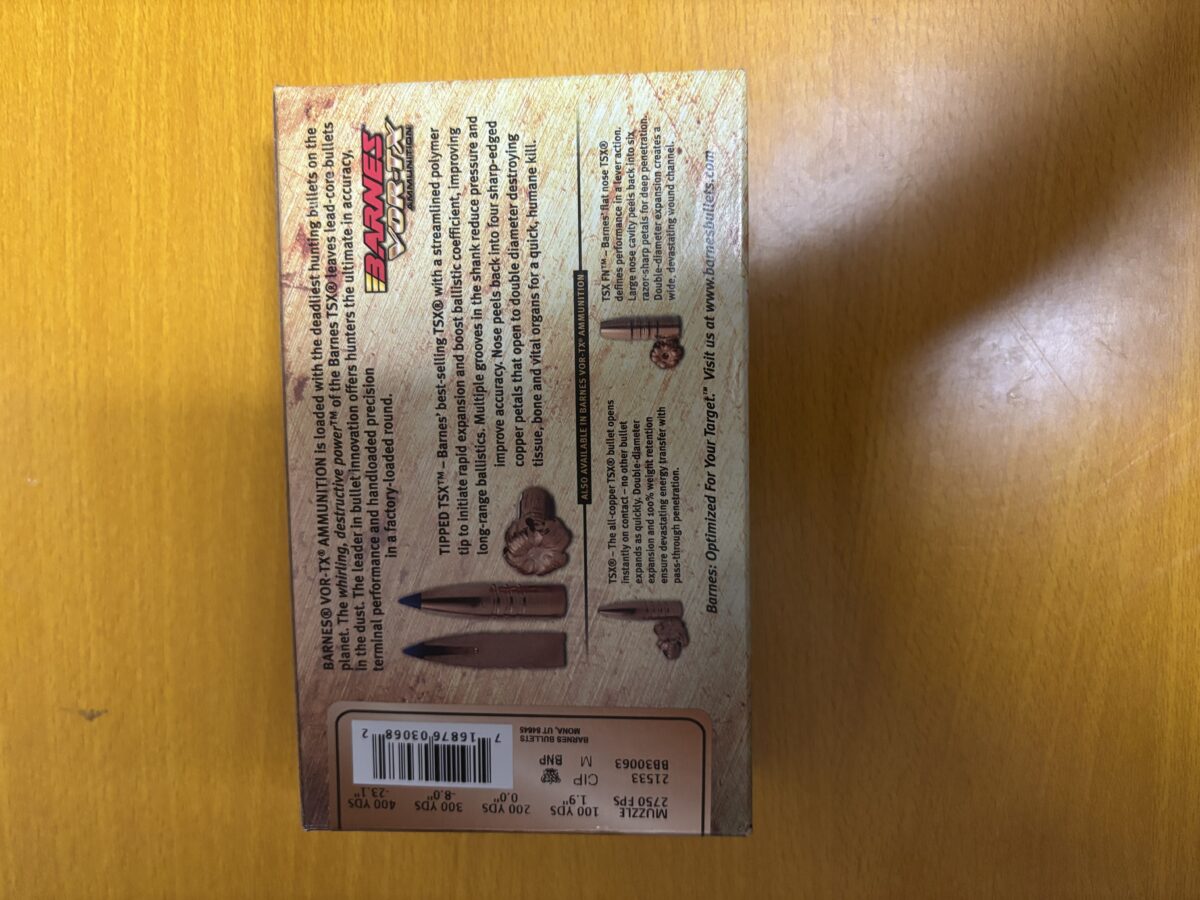 Munition 30-06 Barnes et Nosler