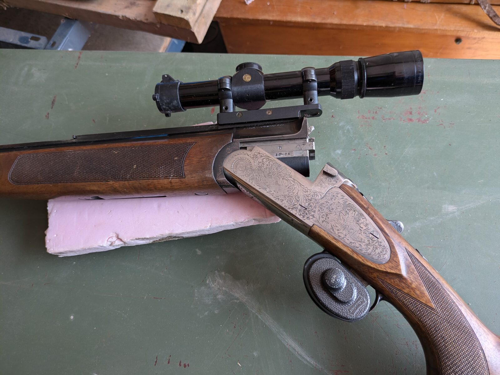 Carabine 30-06 couplé d’un fusil de calibre 12