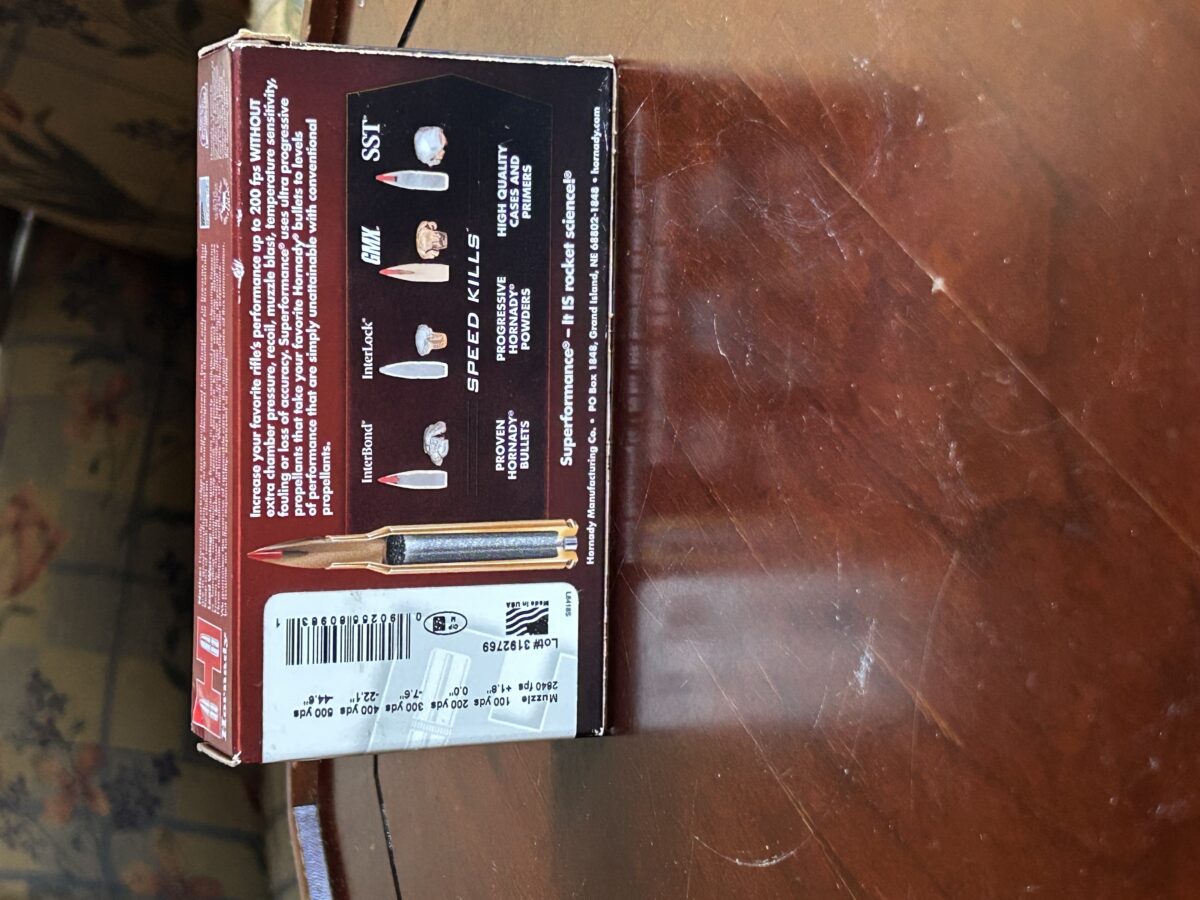 Hornady Superformance 165 gr SST. Cal 308 WIN