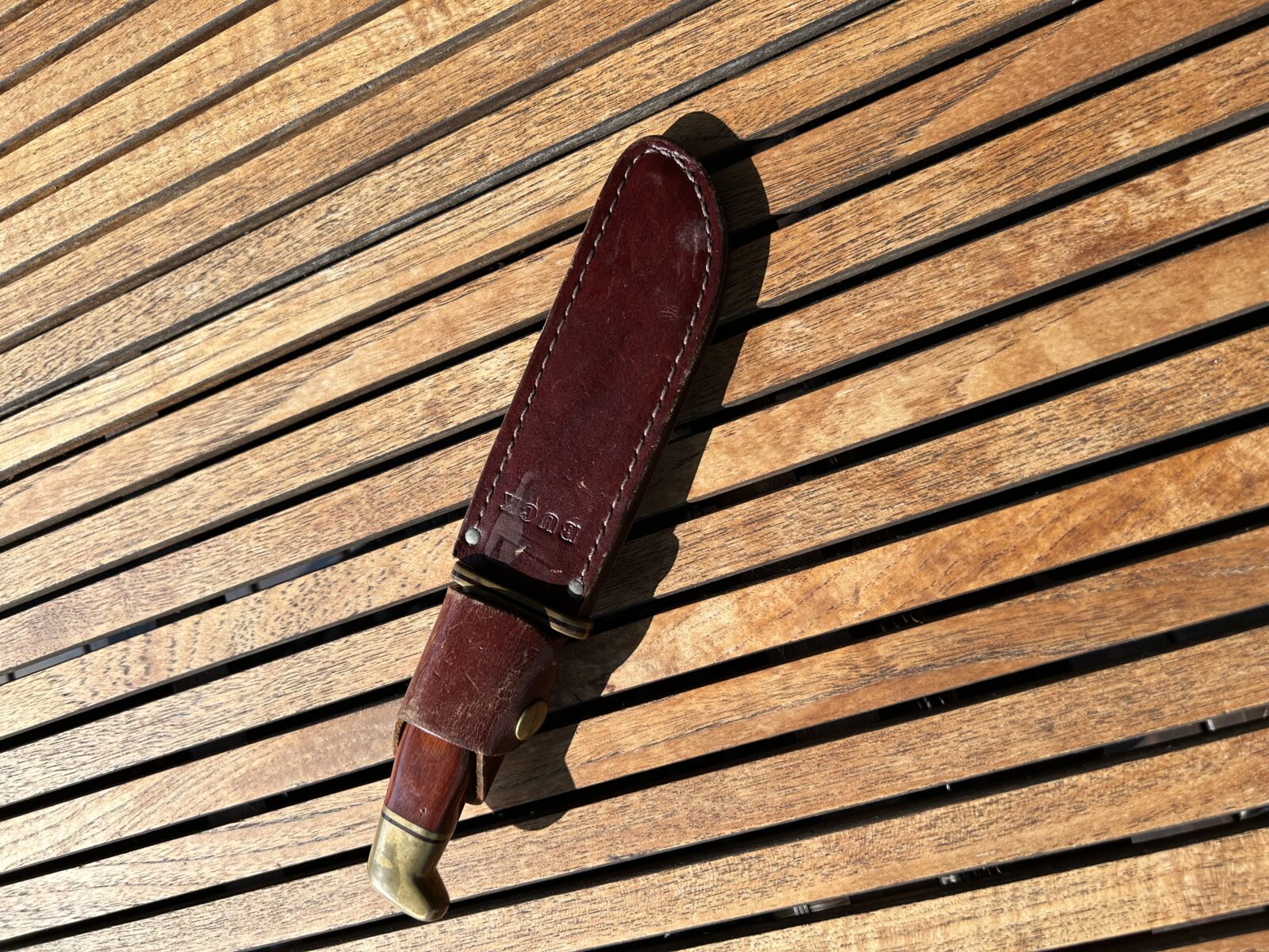 Couteau Buck Cocobolo Lame fixe 6 pouces et étui cuir véritable