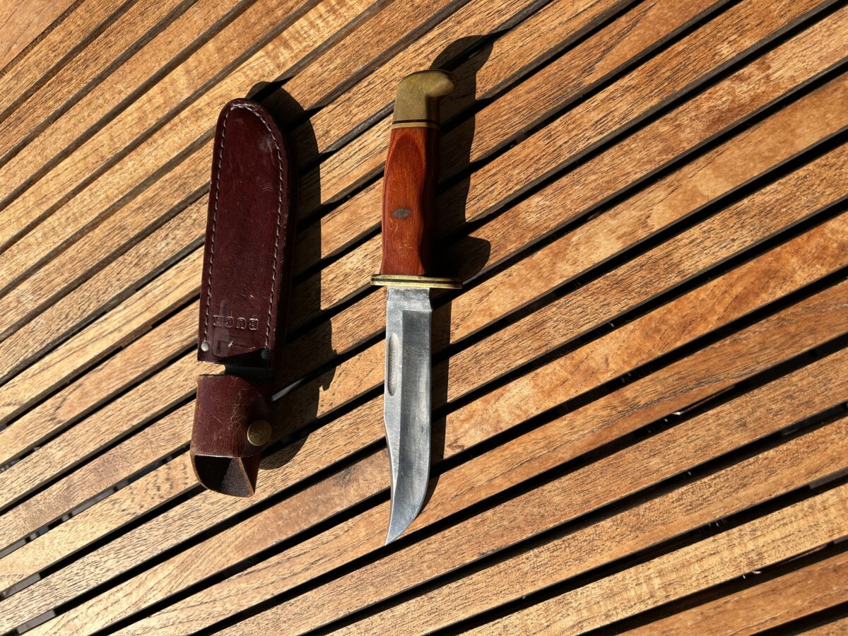 Couteau Buck Cocobolo Lame fixe 6 pouces et étui cuir véritable