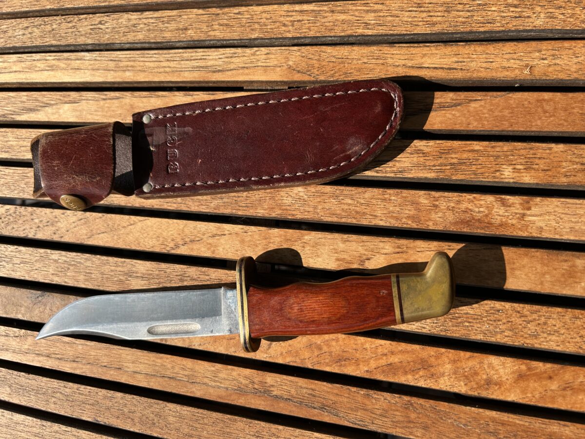 Couteau Buck Cocobolo Lame fixe 6 pouces et étui cuir véritable