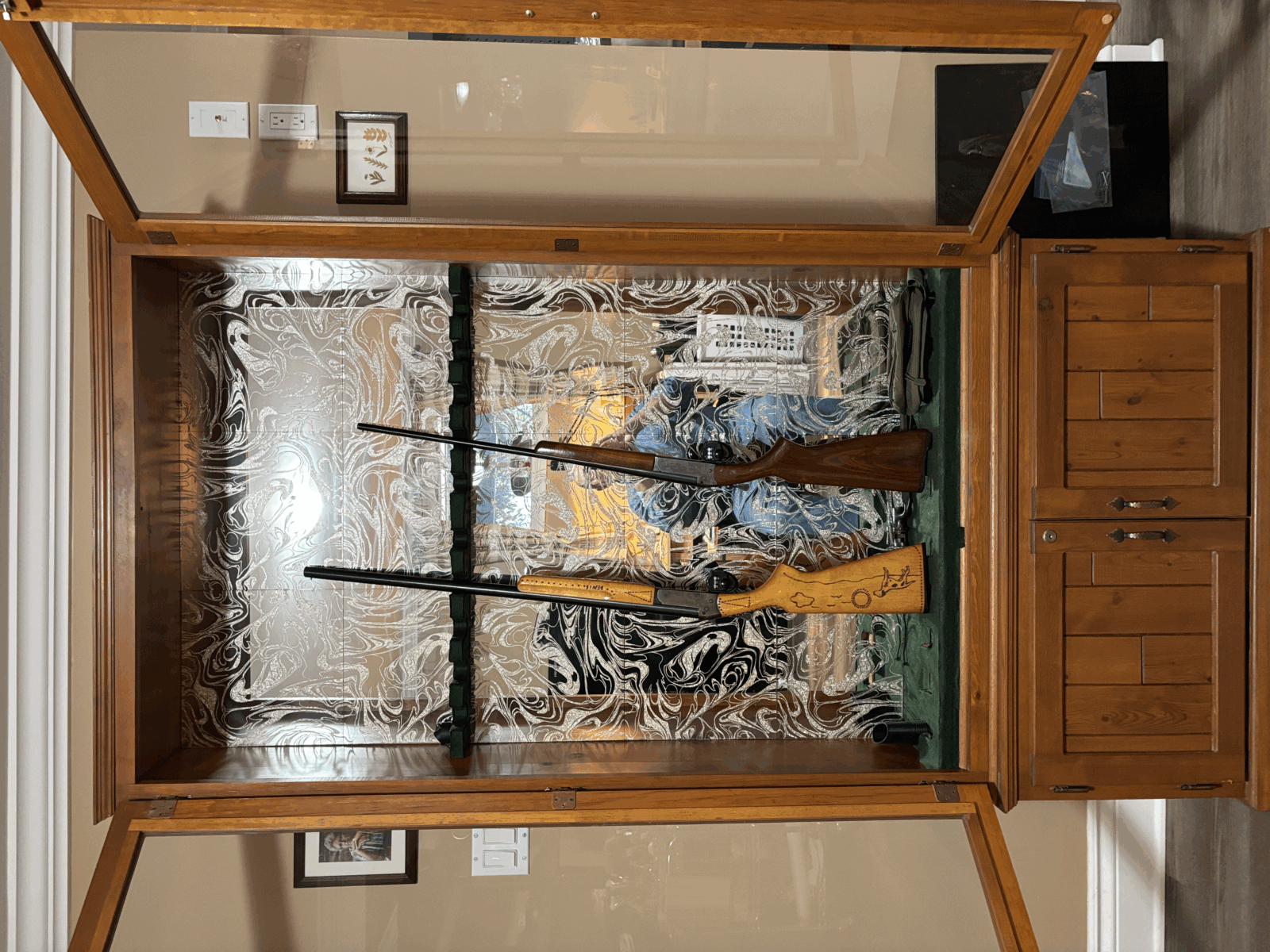 Armoire râtelier en bois pour 10 armes à feu
